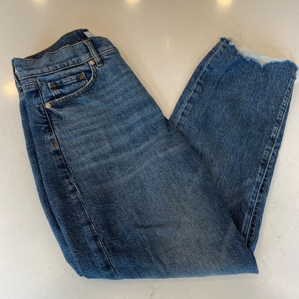 LOFT high waist straight crop leg jeans